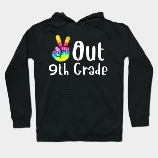 Peace Out 9th Grade Tie Dye Graduation Class Of 2023 Virtual Hoodie